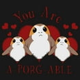 thumbnail image 2 of Girl's Star Wars Valentine's Day You Are A-Porg-Able  Graphic Tee Black Medium, 2 of 4
