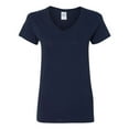 thumbnail image 1 of Gildan Ladies Heavy Cotton V-Neck T-Shirt, M, Navy, 1 of 1