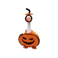 thumbnail image 2 of LOWLHOME 7 Inch Halloween Pumpkin Outfit, 2 Colors Orange Black Handmade Non Woven Dress, Mini Porch Goose Clothes Yard Silly Lawn Duck Shirt, Halloween Christmas Tabletop Decorative(Full smile), 2 of 6