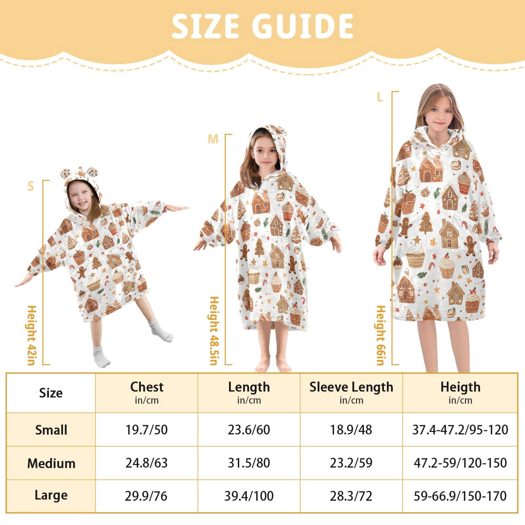 joogoo Wearable Blanket Hoodie for Gingerbread Christmas Cakes Oversized Sherpa Hooded 3-14 YR M