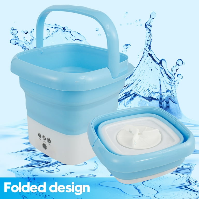 Daruoand Mini Portable Washing Machine Foldable Small Laundry Machine with  Drain Basket Lightweight Washer Touch Screen and Timer Reusable Washing  Machine for Baby Clothes Underwear 