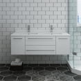 thumbnail image 6 of Fresca Fcb6148-Uns-D-U Lucera 48" Wall Mounted Double Basin Vanity Set - White, 6 of 7