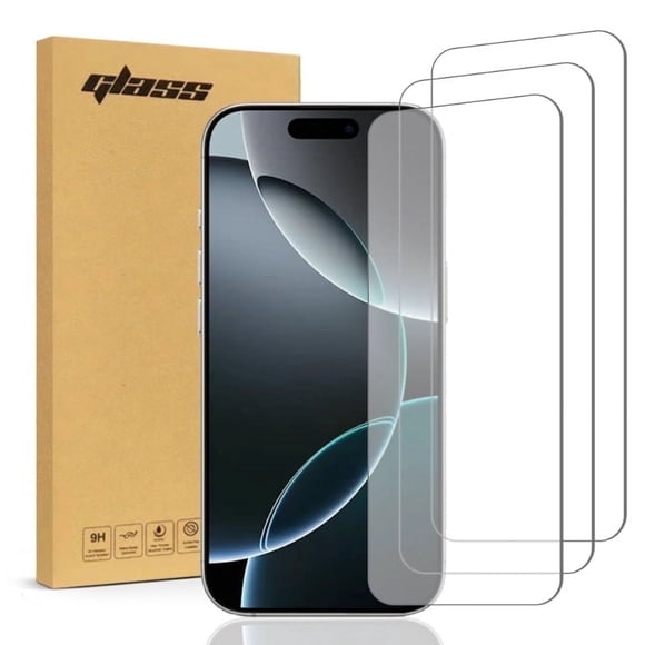 Protector de Pantalla de Vidrio Templado para Apple iPhone 16 Pro, Paquete de 3
