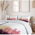 thumbnail image 6 of Ambesonne Notre Dame de Paris Duvet Cover Sets, Sunset View, 2-King, White Dried Rose Peach, 6 of 7