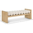 thumbnail image 3 of Meridian Furniture Waverly Cream Boucle Fabric Bench, 3 of 8