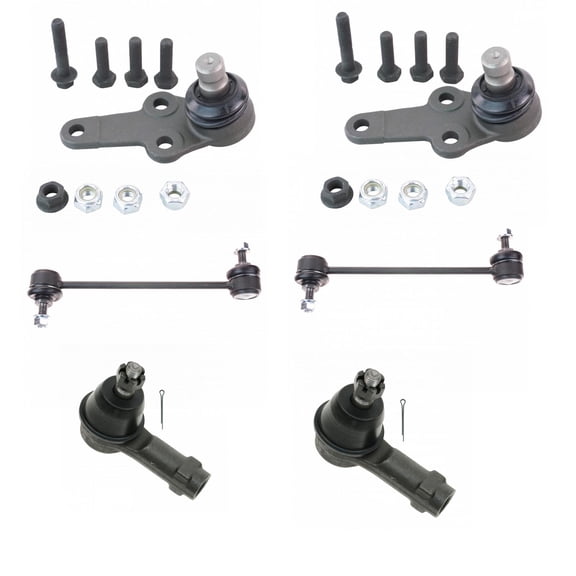 6 Piece Steering & Suspension Kit Lower Ball Joints Sway Bar End Links Tie Rods PSA52397