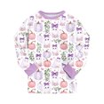 thumbnail image 4 of felwors Halloween Pajamas Big Boy Girls Crew Neck Cute Print Pajama Sets Long Sleeve Lovely Sleepwear 2 Piece Pjs Multiple Cartoon Jammies Pajama (White,8-9 Years), 4 of 7
