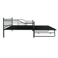 thumbnail image 5 of Full Size Metal Daybed with Adjustable Trundle, Heavy-Duty Steel Daybed Frame with Folding Pop Up Trundle, Extendable Sofa Bed with Strong Metal Slat Support Platform Bed for Living Room Office Black, 5 of 7