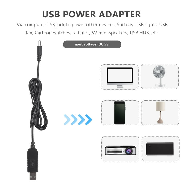 USB 5V to 12V DC Power Supply Adapter 5.5mm 12V DC Jack Cable with
