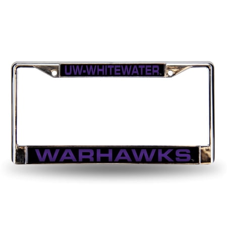 Wisconsin UW Whitewater NCAA Warhawks Chrome Metal License Plate Frame Holder