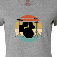 thumbnail image 4 of Inktastic Drum Set Retro Drummer Sunset Women's T-Shirt, 4 of 5