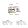 thumbnail image 4 of Bebejan Fresh Cut Flowers 5 Piece Comforter Set, Queen, Ivory, 100% Cotton Sateen, Reversible, All Season, Cozy Comfort, 4 of 10