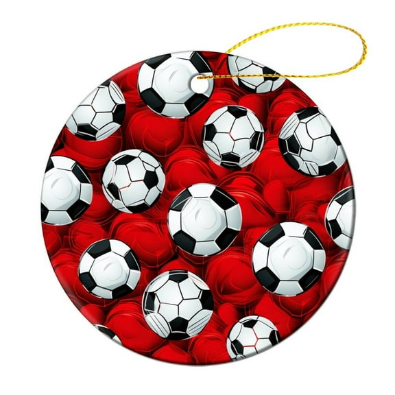 Christmas Soccer Ball Christmas Ornament Sport Ball Football Soccer 2024 Ornament Xmas Trees Decorations Keepsake Gifts Funny Gifts for Women/Men