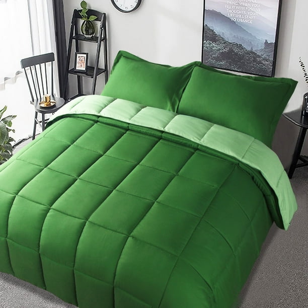 HIG 3 PCS Classic Reversible Comforter Set, Lightweight Down