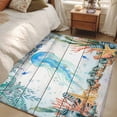 thumbnail image 5 of Summer Ocean Jellyfish Area Rugs 3'x5', Nautical Colorful Sea Fish Coral Starfish Wood Grain Low Pile Throw Living Room Rug Non-Slip Sturdy Edge Binding Carpet for Indoor Entryway Bedside Kitchen, 5 of 9
