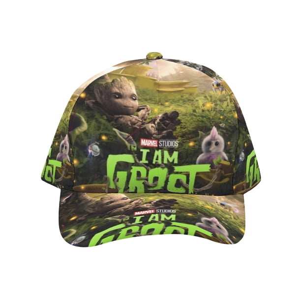 Yo soy Groot Gorra de Béisbol para Hombres, Mujeres y Niños, Gorra Clásica de Visera Plana, Gorra Hip Hop Trucker, Snapback Ajustable
