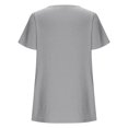 thumbnail image 5 of Mittory Women Casual Deep V Neck T Shirts Summer Short Sleeve Fashion Loose Solid Color Tops Tee, 5 of 6