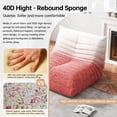 thumbnail image 4 of WHGBJA Adults Comfy and Soft Knitted Fabric Togo Sofa and Lounge Bean Bag Chair, Gradient White+Pink, 4 of 5