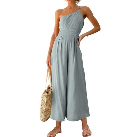 

kpoplk Rompers For Women Women s Waffle Knit Strapless Sleeveless Short Jumpsuits Belted Tie Knot Tube Romper(Grey M)