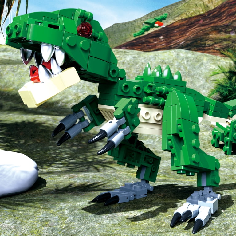 Lot 218 Blocs De Construction Dinosaures 8-en-1, T-Rex Et Mini Dinos, Compatible Lego, Jouet éducatif STEM Dès 6 Ans