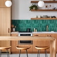 thumbnail image 5 of COMMOMY 10Pcs 3D Peel and Stick Wall Tile, Matte Green Peel Stick Tile Backsplash Kitchen Bathroom, Heat Water Resistant,Removable, 5 of 11