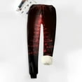 thumbnail image 4 of Christmas Red Sweatpants with Festive Ornament Print, Fleece Lined, Drawstring Waist, Unisex Holiday Lounge Pants, 4 of 4