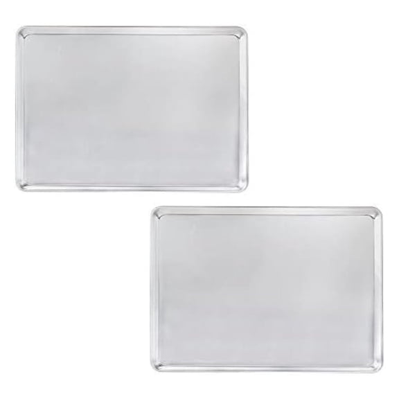 - 2/3 Size Aluminum Sheet Pan 16" x 22" Baking Sheets 20 Gauge Set of 2- Baking Pan Baking Tray Cookie Sheet Baking Sheet Perfect for Baking Roasting