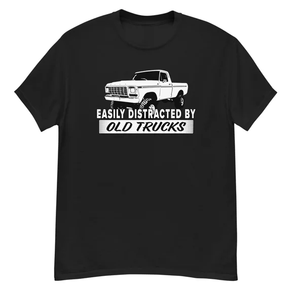 Reprint Rare VINTAGE Dentside Ford Pickup Shirt Easily Distracted By Old Trucks
