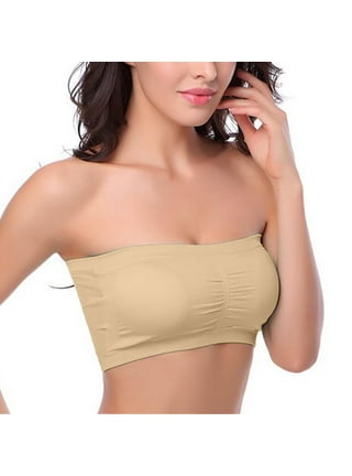 VerPetridure Push Up Bras for Women Women's Removable Shoulder Everyday  Strapless Drawstring Bandeau Underwear Bras 