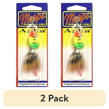 (2 pack) Mepps Dressed Aglia Inline Spinner 1/4 oz Hot Firetiger and Brown