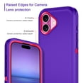thumbnail image 3 of Petocase for iPhone 16 Plus Case,Shockproof Dust/Drop Proof 3 in 1 Full Body Rugged Heavy Duty Durable Cover,Purple/Pink, 3 of 7