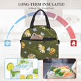 thumbnail image 6 of ZNDUO Reusable Lunch Box, Adjustable Shoulder Strap Cartoon Bees Flowers Green Pattern Lunch Bag, 6 of 8
