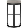 thumbnail image 4 of Amisco Lester 26 In. Counter Stool - Grey and Beige Polyurethane / Black Metal, 4 of 9