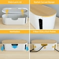 thumbnail image 5 of D-Line Cable Management Box, Hide Power Strips & Cords - Small, White with Wood-Lid, 5 of 7
