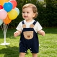 thumbnail image 2 of WhouRiu Baby Boys Cartoon Patchwork Rompers Summer Short Sleeve Lightweight Bodysuit Kids Comfortable Breathable Cute Jumpsuit,0-6 Months, 2 of 5