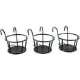 thumbnail image 1 of Cestas colgantes de hierro Dinheiro, soportes para macetas - juego de 3 piezas (negro), 1 of 3