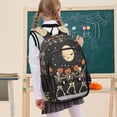 thumbnail image 7 of FORMRS School Backpack 17" Student Travel Bag with Laptop Compartment, Black Halloween Dancing Skeleton, 7 of 7