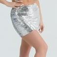 thumbnail image 2 of Miqool Women's Sparkly Sequin Skirt Metallic Glitter Bodycon Mini Skirt Elastic Waist Cocktail Party Club Dance Short Skirt, 2 of 5