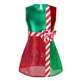 thumbnail image 4 of Alvivi Kids Girls Striped Color Block Christmas Dress Up Shiny Layer Skirt Jumpsuit 6-16, 4 of 7