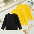 thumbnail image 2 of Zshosam Long Sleeve Boys Shirts Kids Boys T Shirts Casual Long Sleeve Color Block Tops Crewneck Loose Basic Tees Size 3T 4T,(Yellow 3-4 Years), 2 of 9