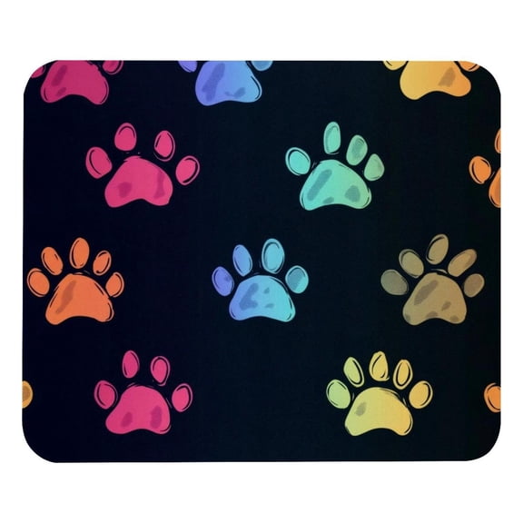 PhooArto Comfortable Mouse Pad Colorful Dog Paw Pattern Desktop Mousepad , 21 x 25 cm Mouse Mat, Non-Slip Rubber Base, Improves Speed and Precision