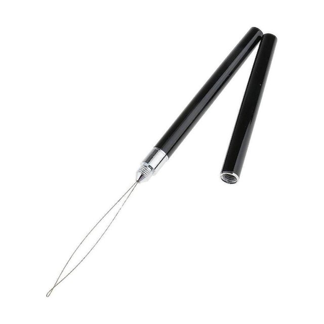 ziyahi 2 in 1 Loop Hook Pulling Needle Threader Hair Extension Wig Crochet Black