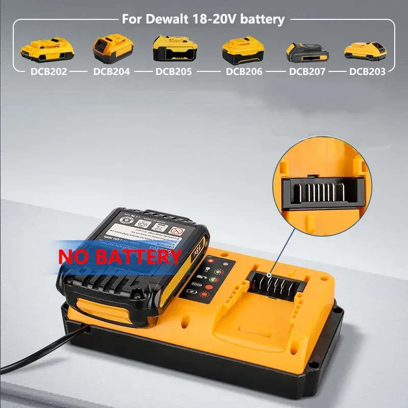 90W Fast Charger Dual Port for DeWalt 18V-20V Li-ion Batteries DCB207 DCB206 DCB204