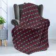 thumbnail image 4 of Butterfly Soft Flannel Fleece Blanket, Little Blue Butterfly Silhouettes on Dark Backdrop Ornate Wings Nature, Cozy Plush for Indoor and Outdoor Use, 60" x 80", Maroon and Turquoise, by Ambesonne, 4 of 5