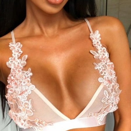 

Oaktree Ruffle Lace Lingerie HollowWomen s Underwear Transparent Bra push up strapless Wireless Bra