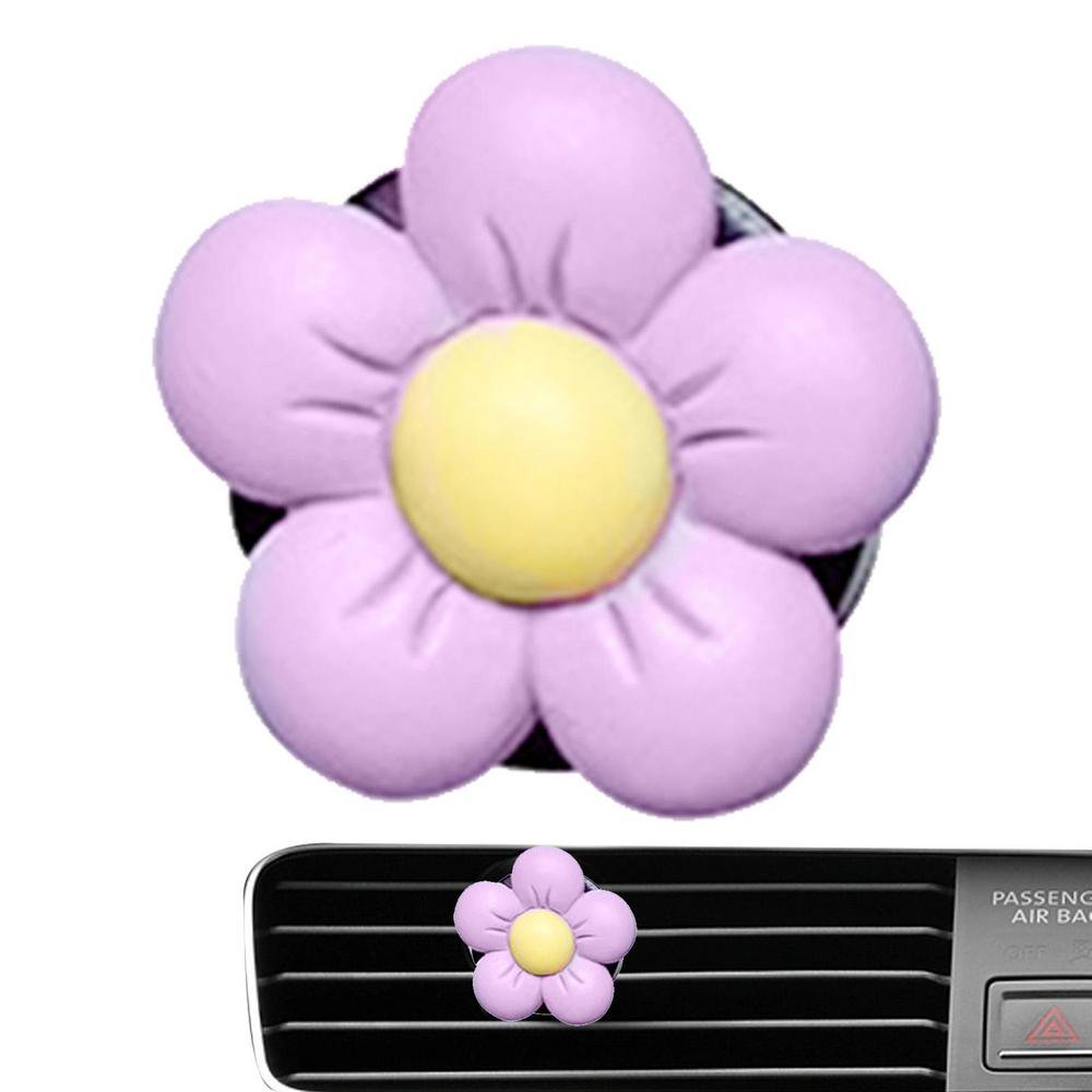 Désodorisants Voiture En Forme De Marguerite - Lot De 8 Clips Pour Ventilation - Parfum Rose - Décoration Intérieur Féminine