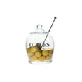 thumbnail image 5 of Creative Co-Op Clear Glass "OLIVE" Jar with Lid & Slotted Stainless Steel Spoon (Set of 3 Pieces including Lid), 5 of 5