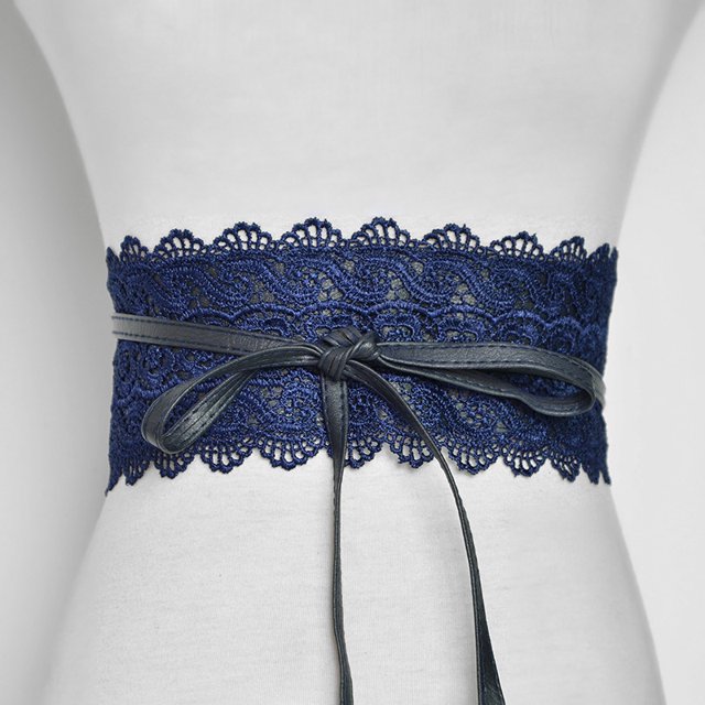 Cinturón ancho decorativo con encaje y cintura ancha opcional multicolor para mujer Cinturón de mujer