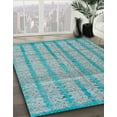 thumbnail image 2 of Ahgly Company Indoor Round Abstract Blue Abstract Area Rugs, 5' Round, 2 of 6