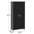 thumbnail image 4 of 72" H Locking Metal Garage Storage Cabinet with Wheels & Pegboard, 4 Adjustable Shelves for Workshop, Home Office or Garage, Black, 4 of 8